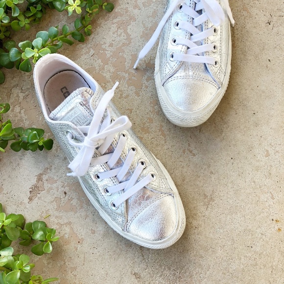 Converse Shoes - Converse Chucks Metallic Silver Low Top Sneakers
